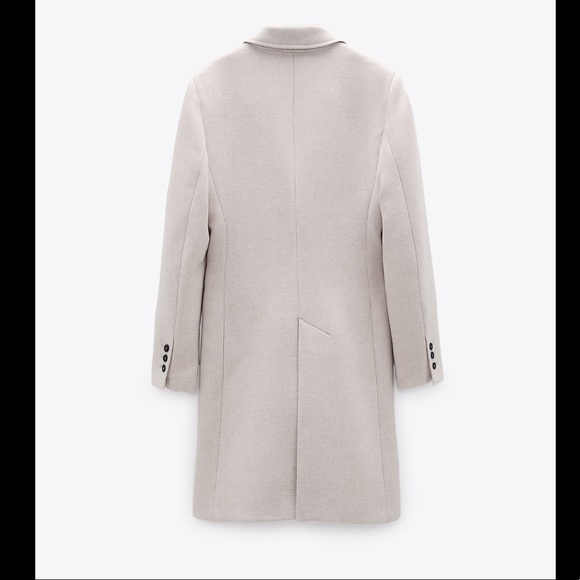 ZARA STONE MENSWEAR-STYLE COAT - SZ XS - Picture 6 of 9